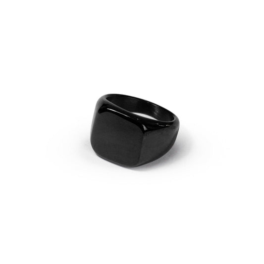 Anel Masculino de Aço Inoxidável Minimalista Preto