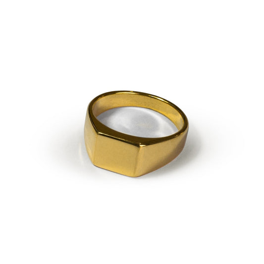 Anel Masculino Flat Dourado Aço Inoxidavel - Monterrier