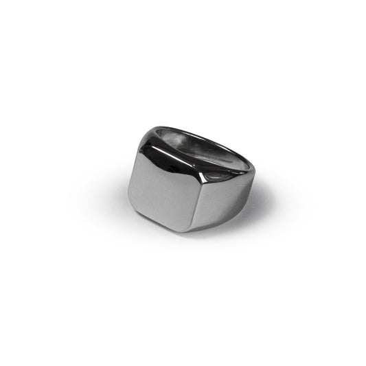 Anel Masculino Prata Quadrado Aço Inoxidavel - Monterrier