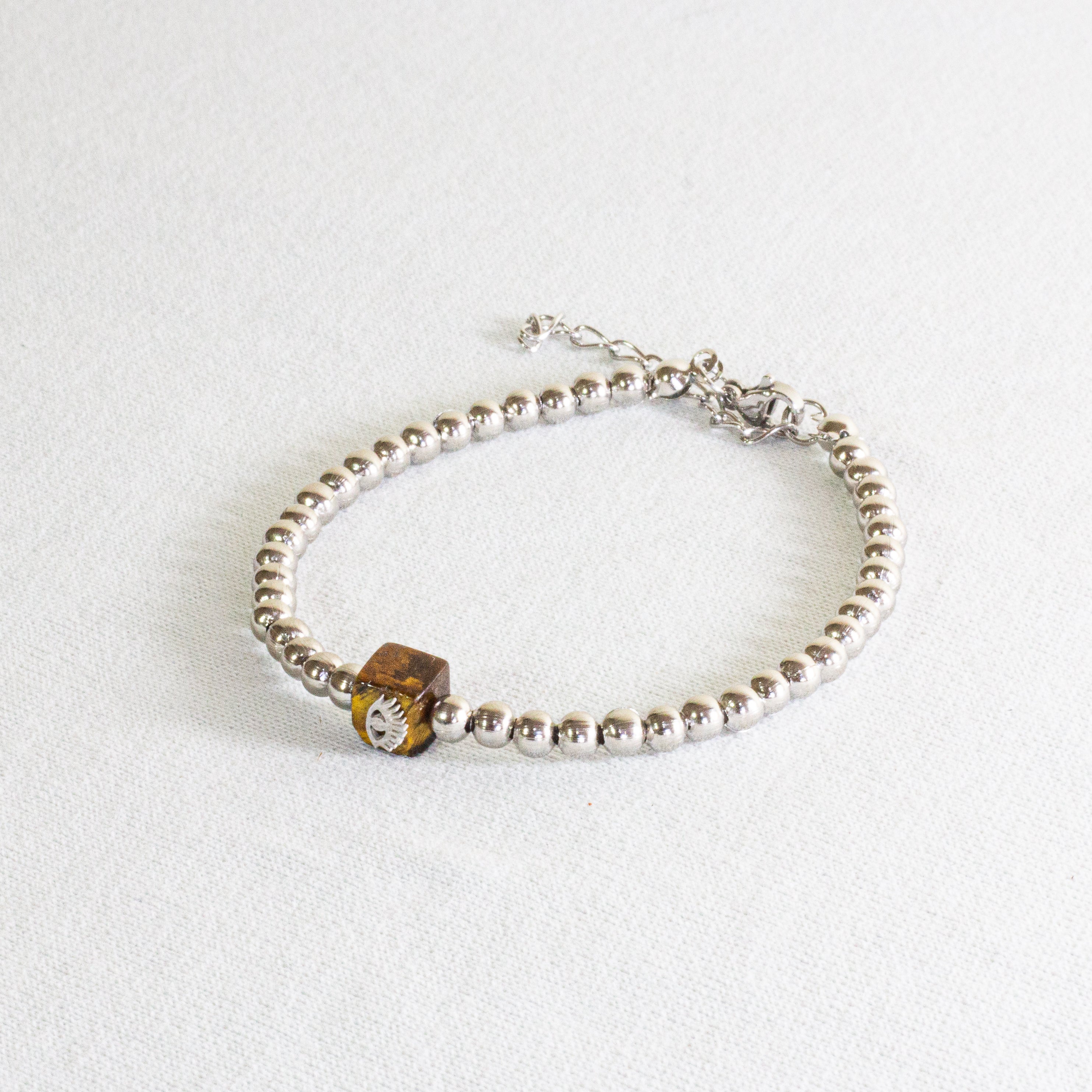 Pulseira de Miçanga Atlas Aço Inoxidável Ajustável - Monterrier