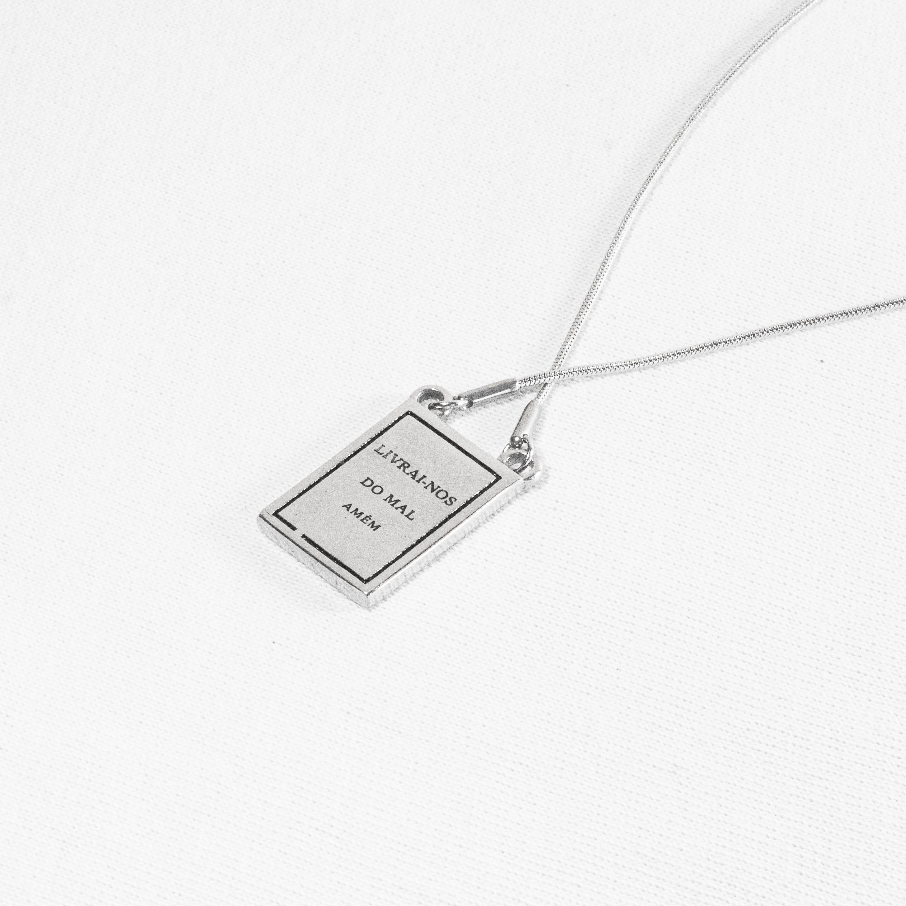 Colar Masculino Livrai-nos do Mal Aço Inoxidável 50cm - Monterrier