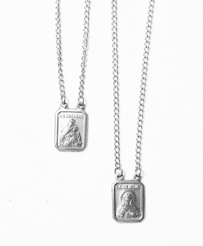 Escapulário Sagrado Coração e N.S do Carmo Aço Inoxidável - Monterrier