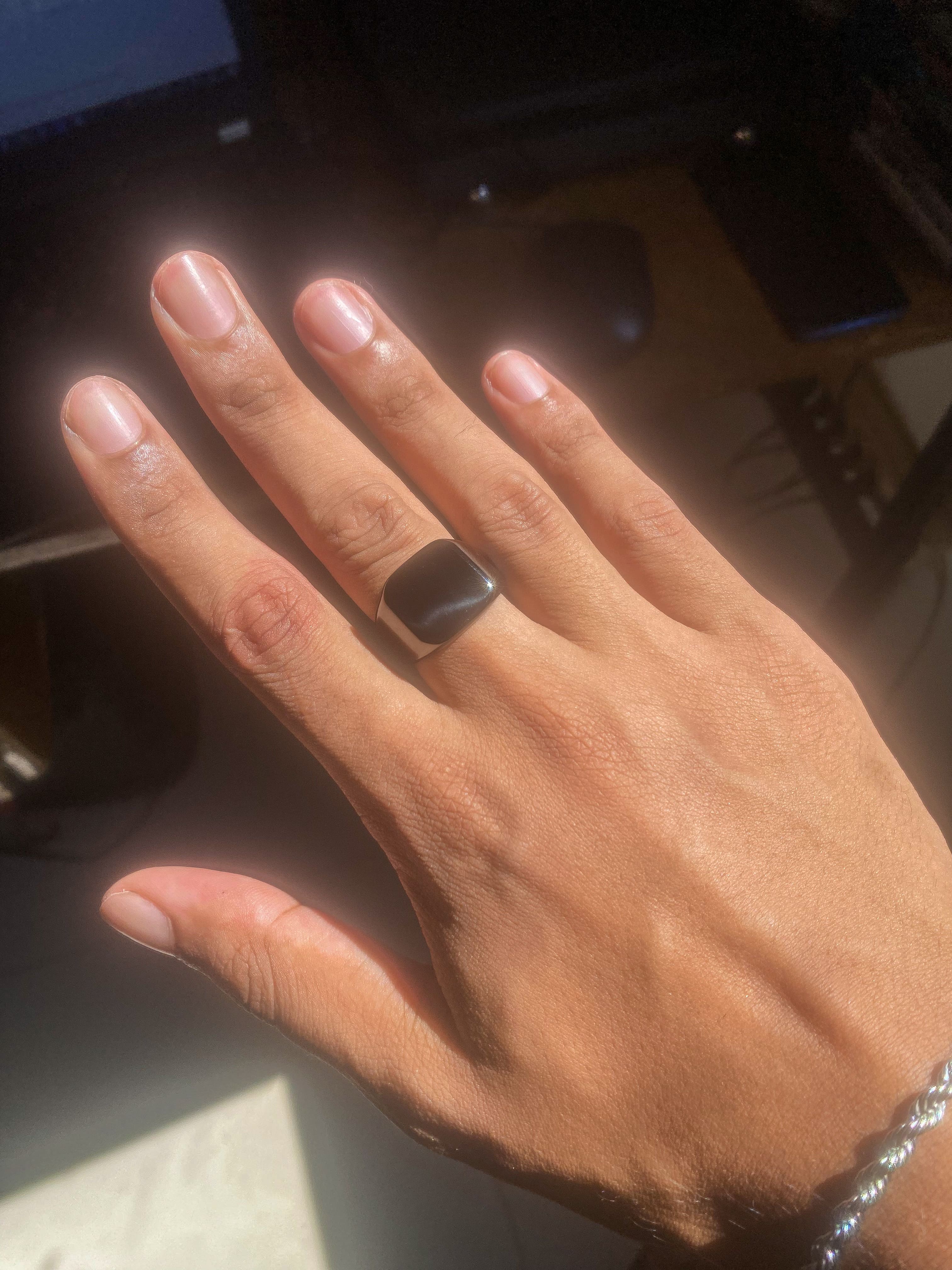 Anel Masculino de Aço Inoxidável Minimalista Preto