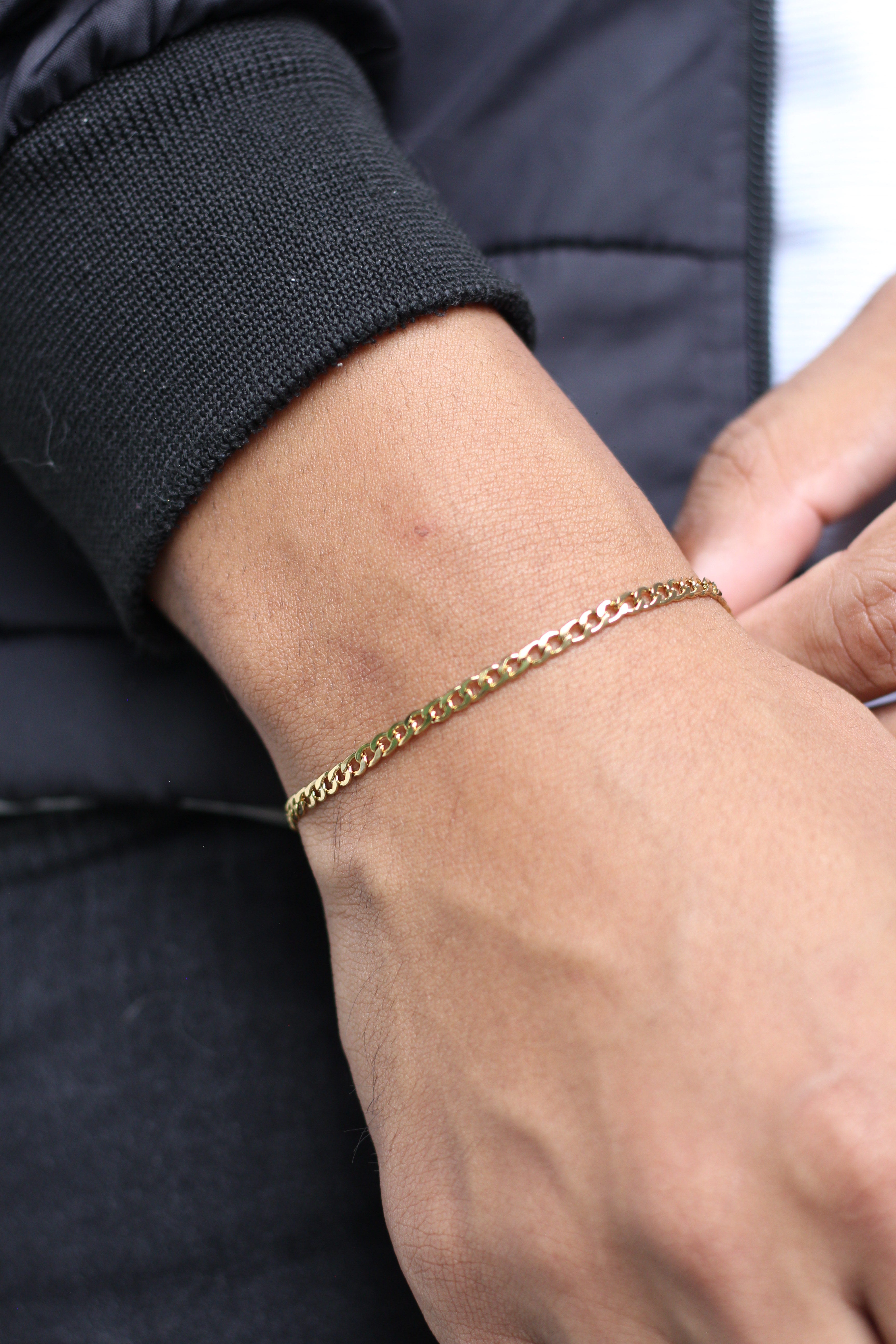 Pulseira Masculina Groumet Dourada 22cm - Monterrier