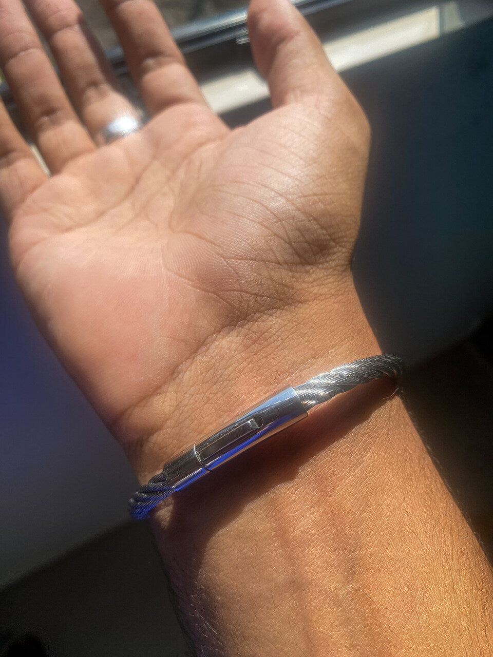 Bracelete Masculino Duas Caveiras Cabo de Aço - Monterrier