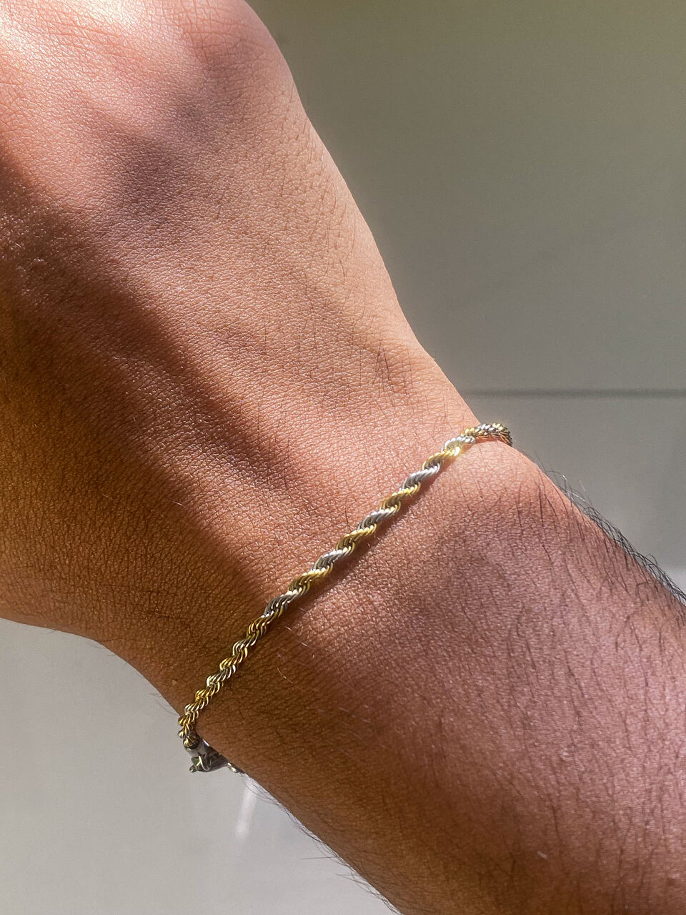 Pulseira Trançada Titan Dourado e Prata 20cm - Monterrier