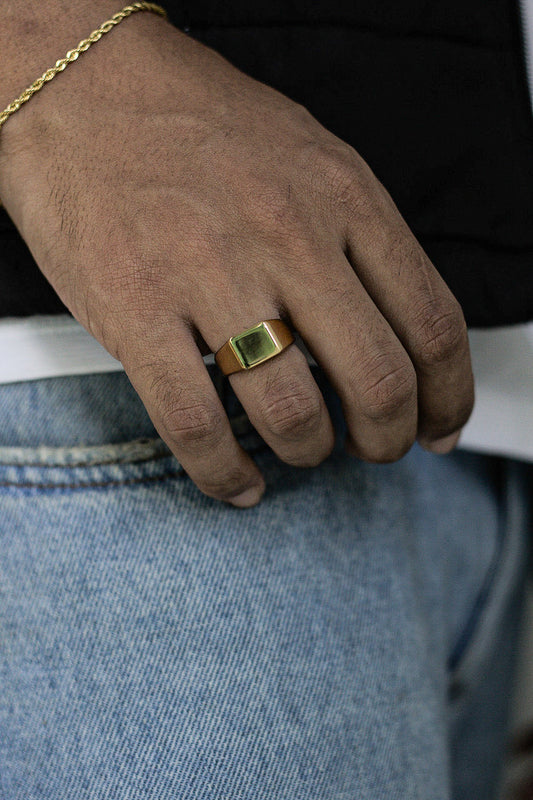 Anel Masculino Flat Dourado - Monterrier