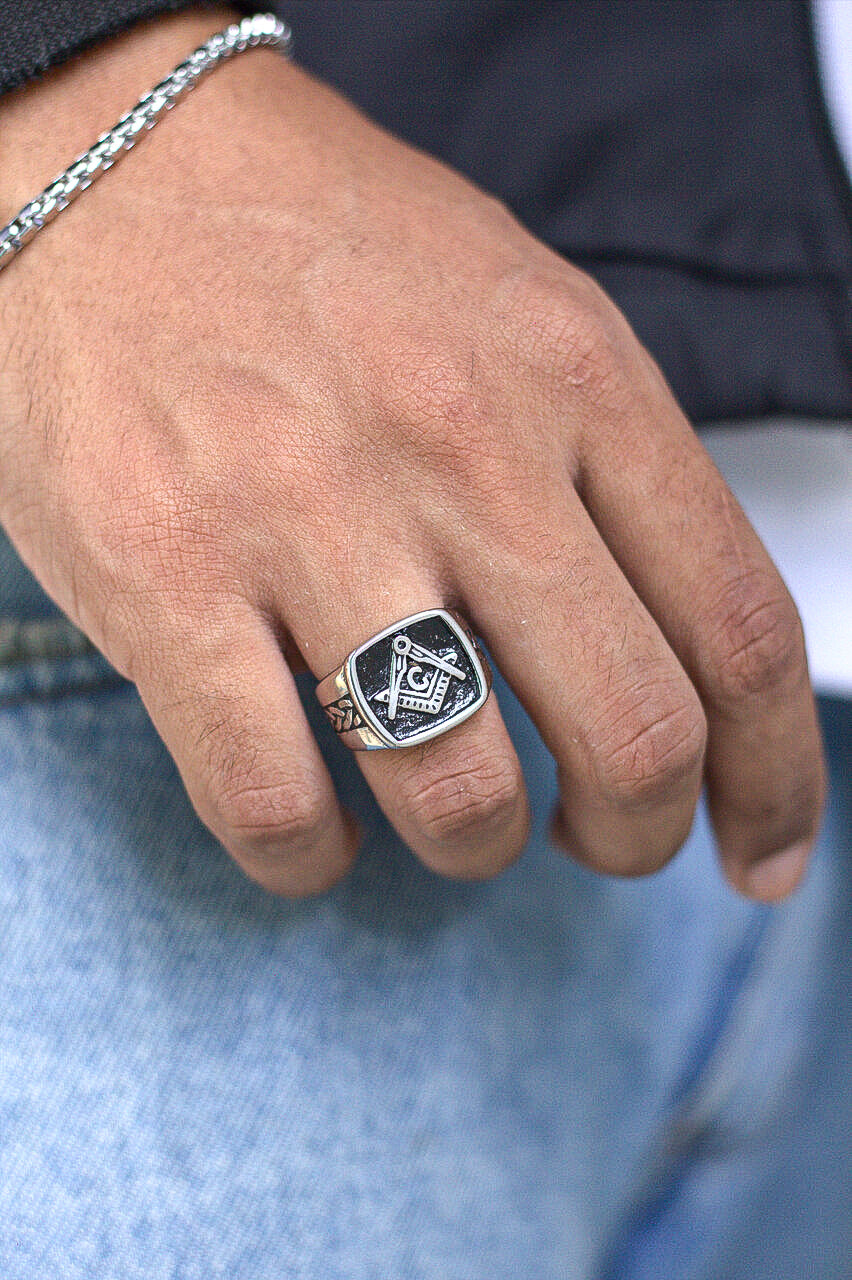 Anel Masculino Maçonaria Maçom - Monterrier